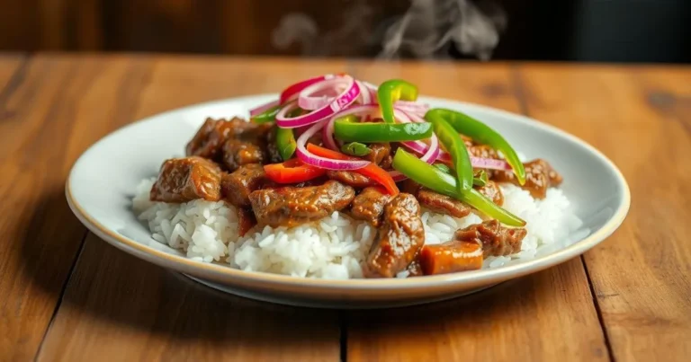 pepper steak and rice