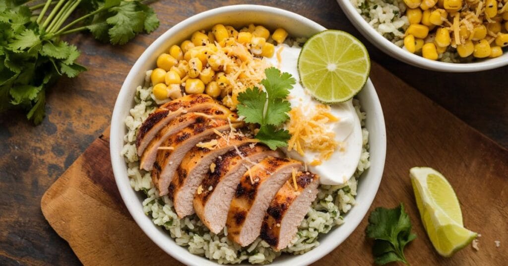 Street Corn Chicken Rice Bowl