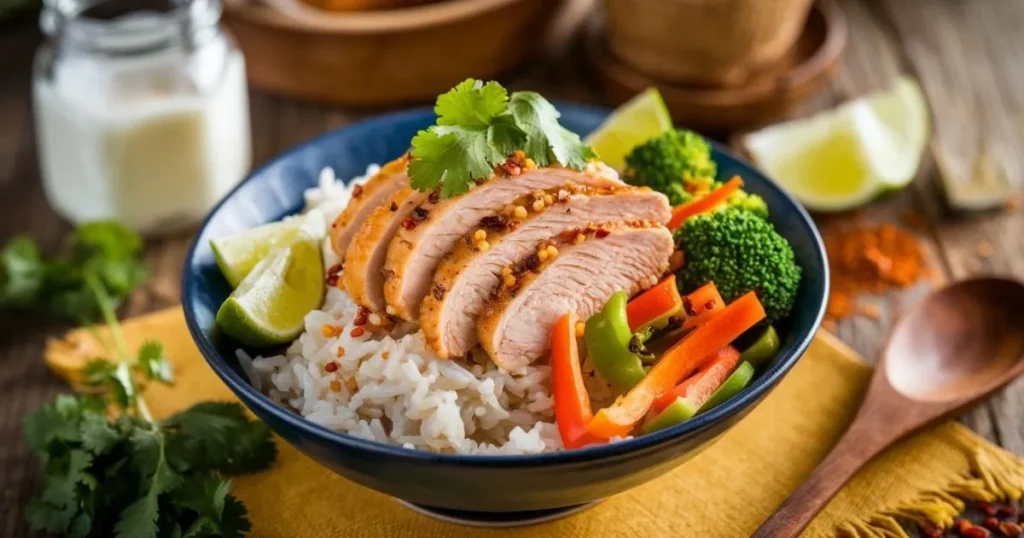 Easy Coconut Chicken Rice Bowl