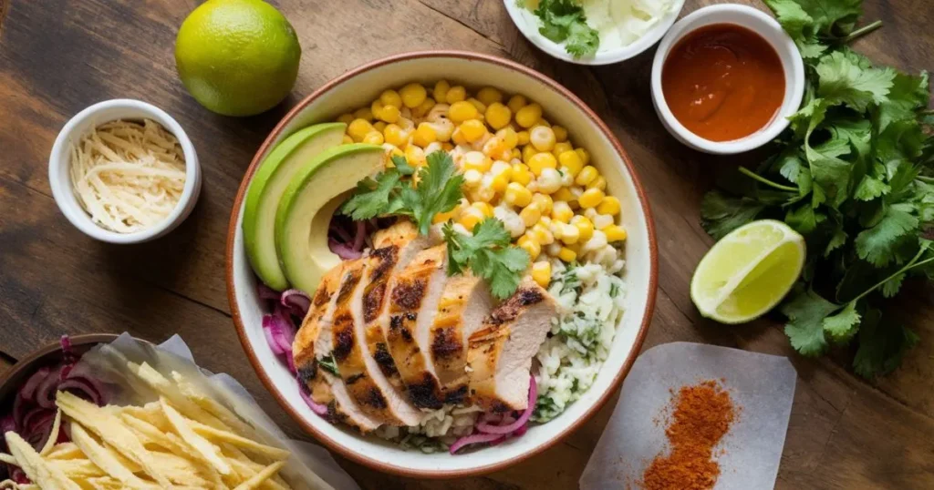 Street Corn Chicken Rice Bowl