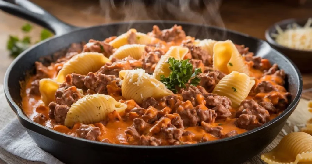 Creamy Beef and Shells