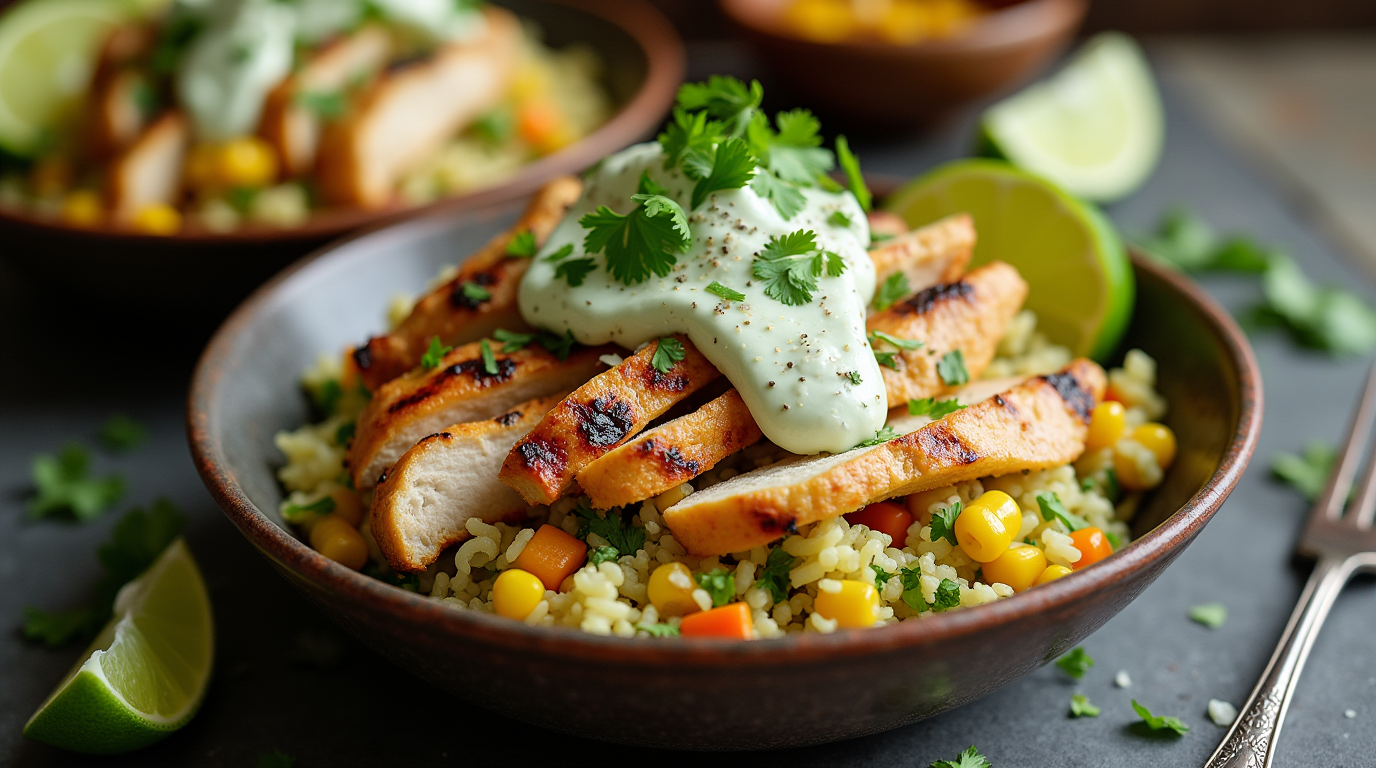 Street Corn Chicken Rice Bowl